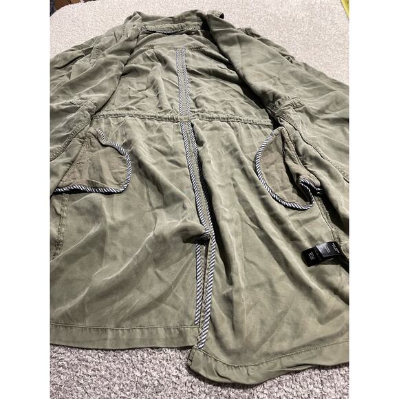 Max Jeans Women's Size Small Open Front Long Sleeve Tencel Utility Jacket Green - Picture 7 of 11